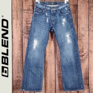 29x30 Vtg Patched Mens Boot Button Fly Jeans Excellent Condition